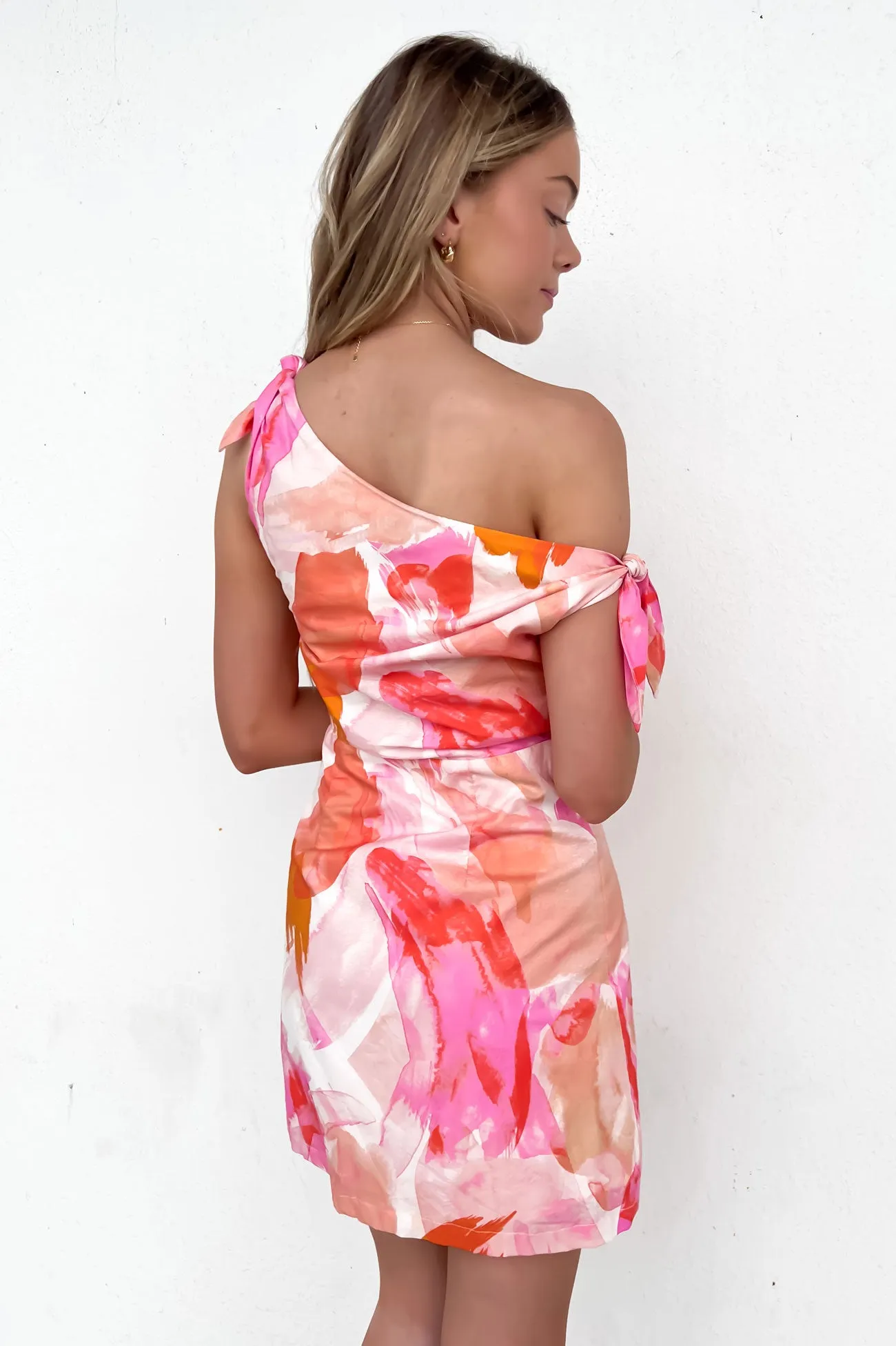 Neela Mini Dress Pink Watercolour Relaxed work dress Calm Outfit