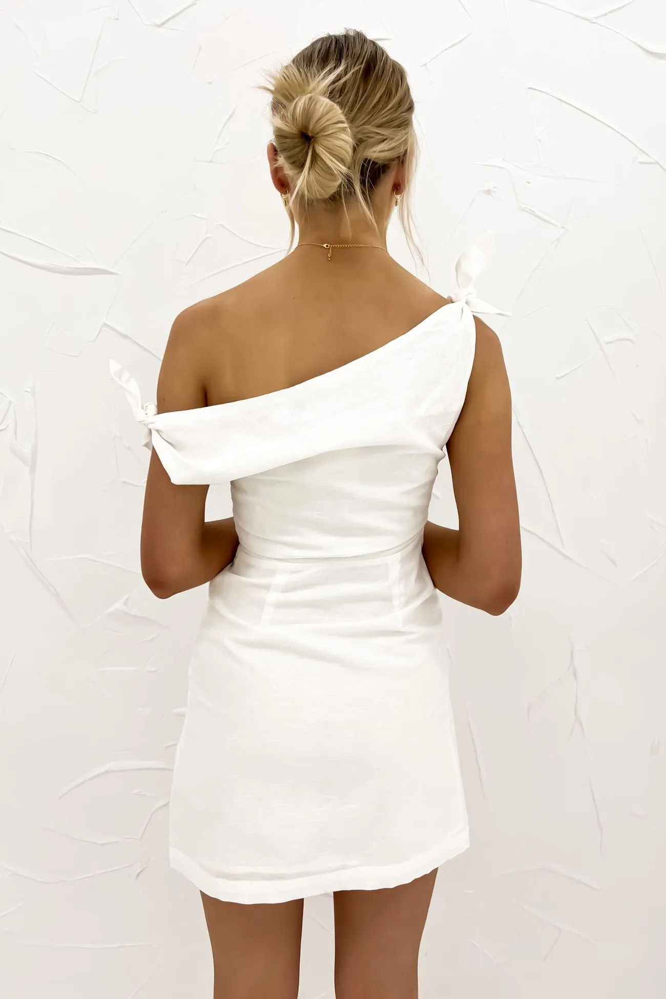 Interchangeable-Detail Perfectly Styled Neela Mini Dress White