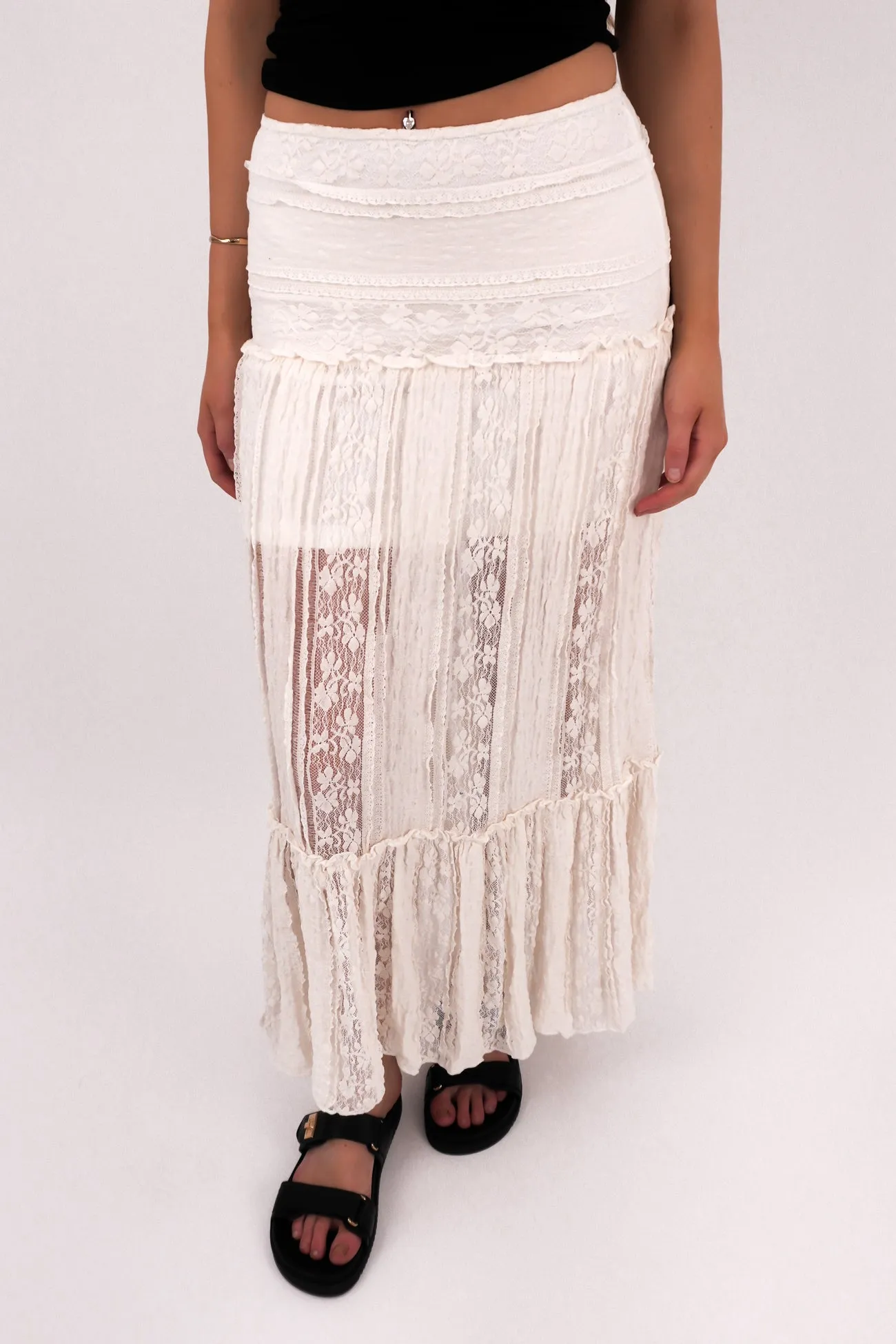 Jessie Maxi Skirt Vintage White quick dry Jewel Tones
