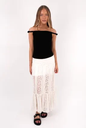 Jessie Maxi Skirt Vintage White Hypoallergenic fabric