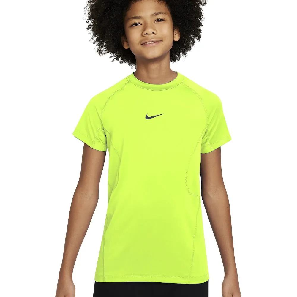 Breathable Texture Nike Boys Pro Short Sleeve - Volt