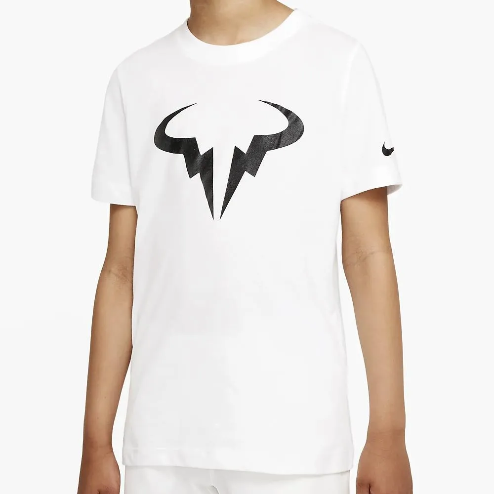 embroidery Nike Boys Rafa Tee - White/Black