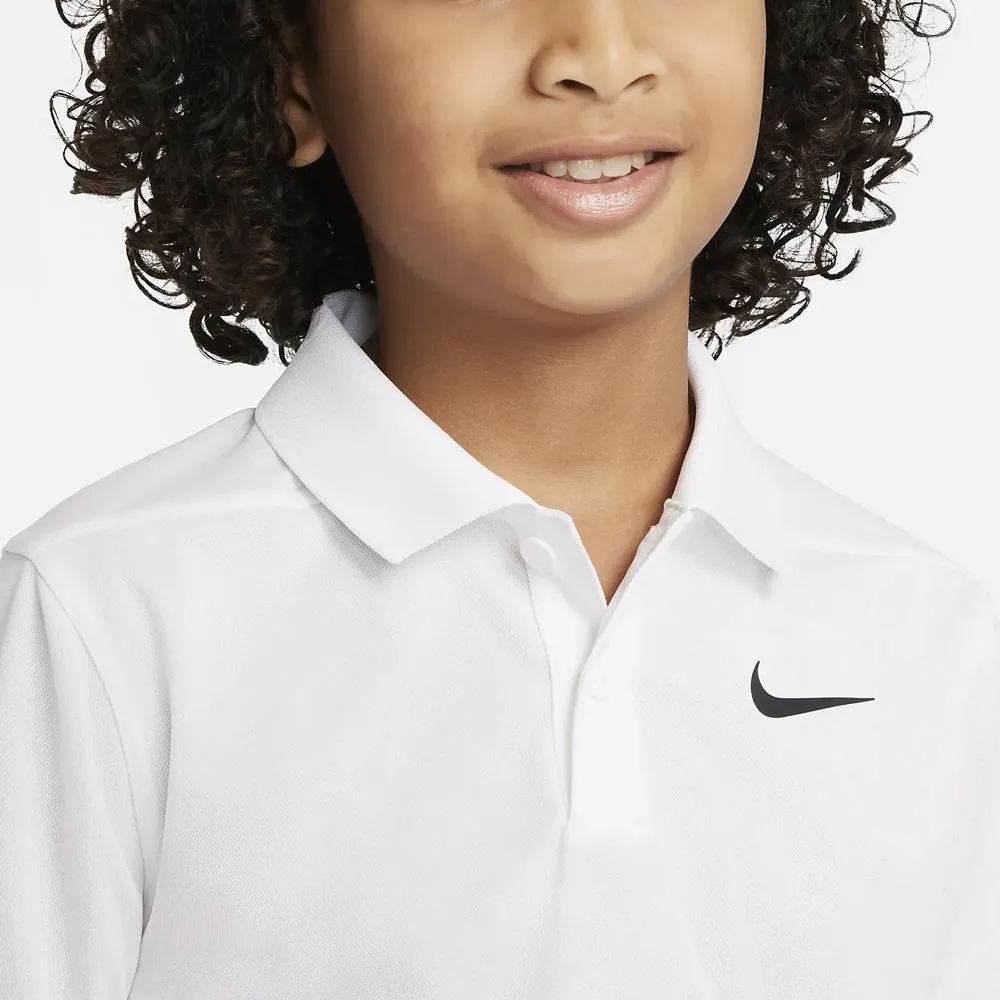 Elegant Elastic Collar Nike Boys Victory Polo - White