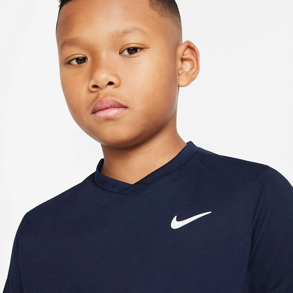 silk fabric loops Nike Boys Victory Short Sleeve - Obsidian
