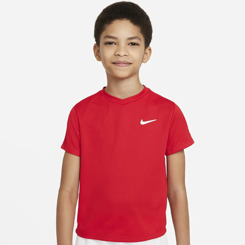 Nike Boys Victory Short Sleeve - University Red button-down Snap Button