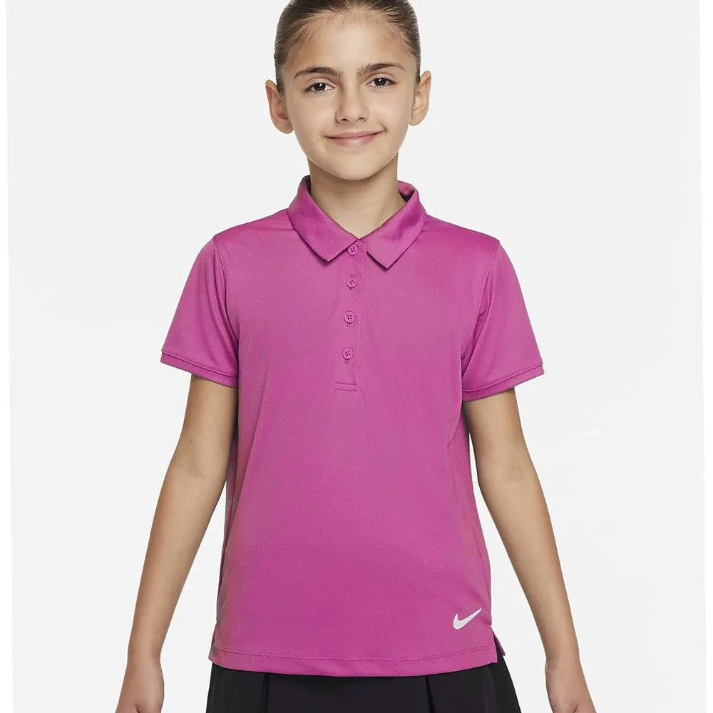 Nike Girls Victory Polo - Active Pink Long Sleeves