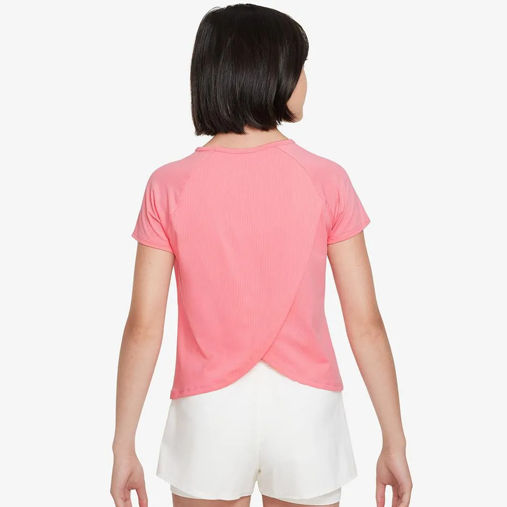 Premium Quality Metallic accents Nike Girls Victory Short Sleeve - Coral