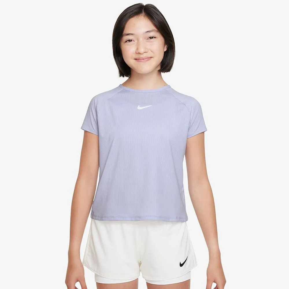 Nike Girls Victory Short Sleeve - Oxygen Purple Pleated Silky