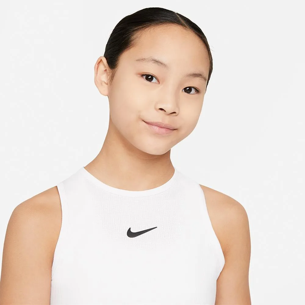 Nike Girls Victory Tank - White Adjustable Design