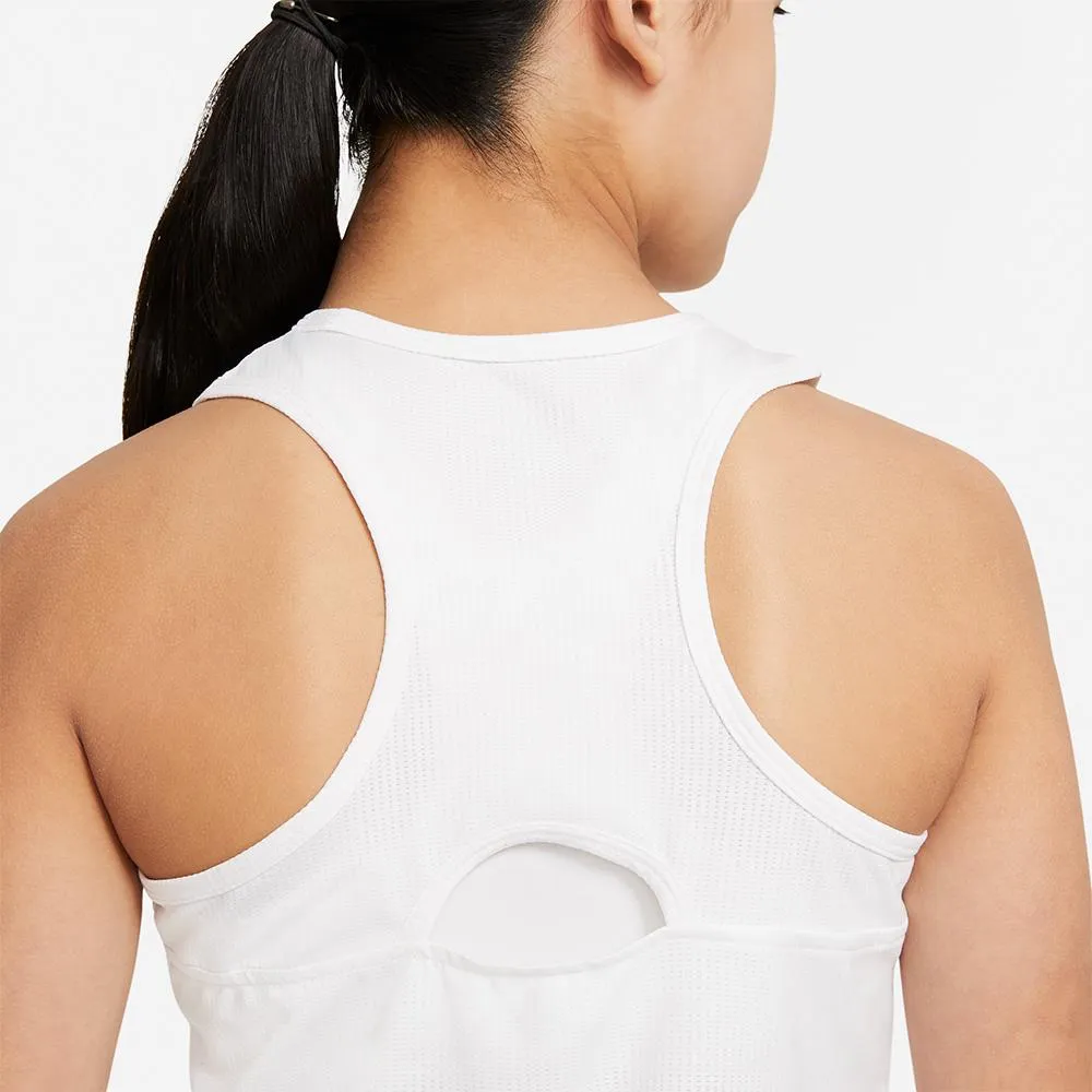 Nike Girls Victory Tank - White Snapped Hood