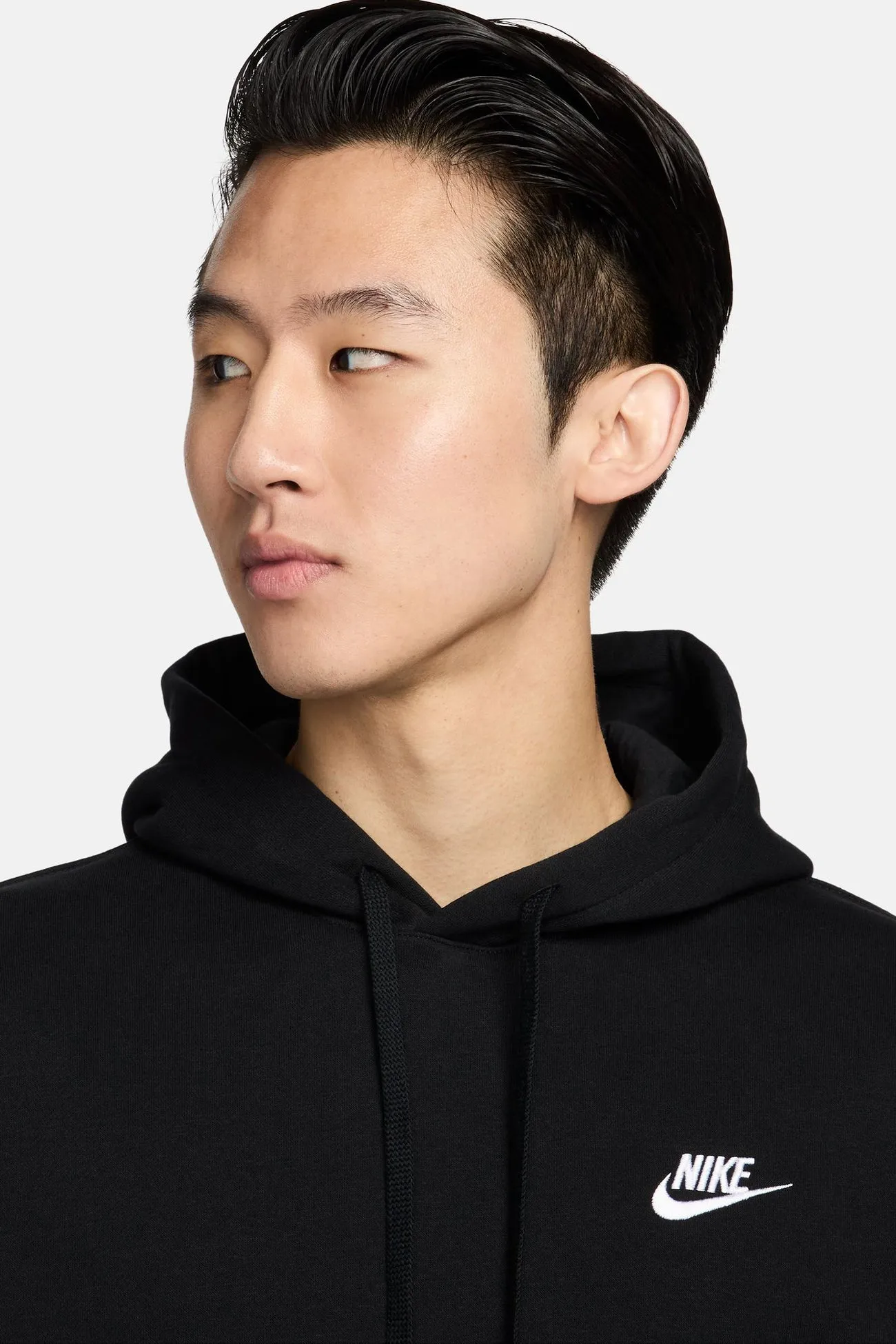 Nike Sportswear Club Pullover Hoodie Black No Static Snag Proof Surface