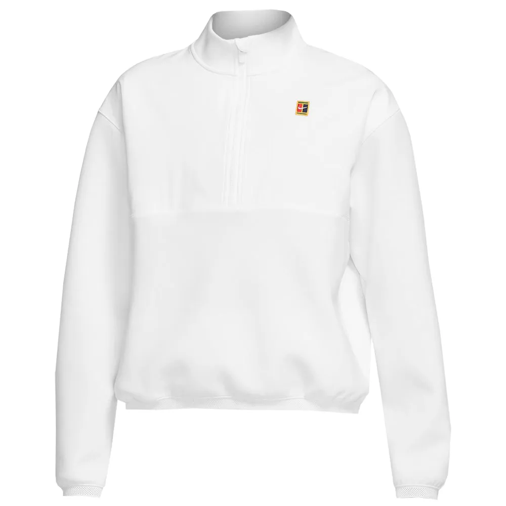 WindResistantWeave StaticResistant Nike Women's Heritage 1/4 Zip Jacket - White OdorControlTechnology