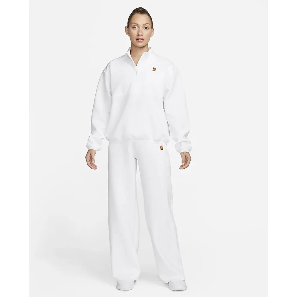 AllSeasonWear NoIrritationSeams Nike Women's Heritage 1/4 Zip Jacket - White OdorControlTechnology