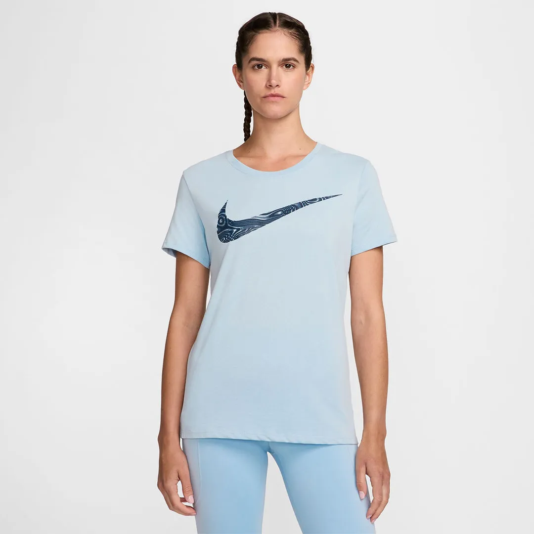 Senior Ease HighCollar Style Nike Women's Slam Short Sleeve Tee - Glacier Blue NoiseFreeMaterial