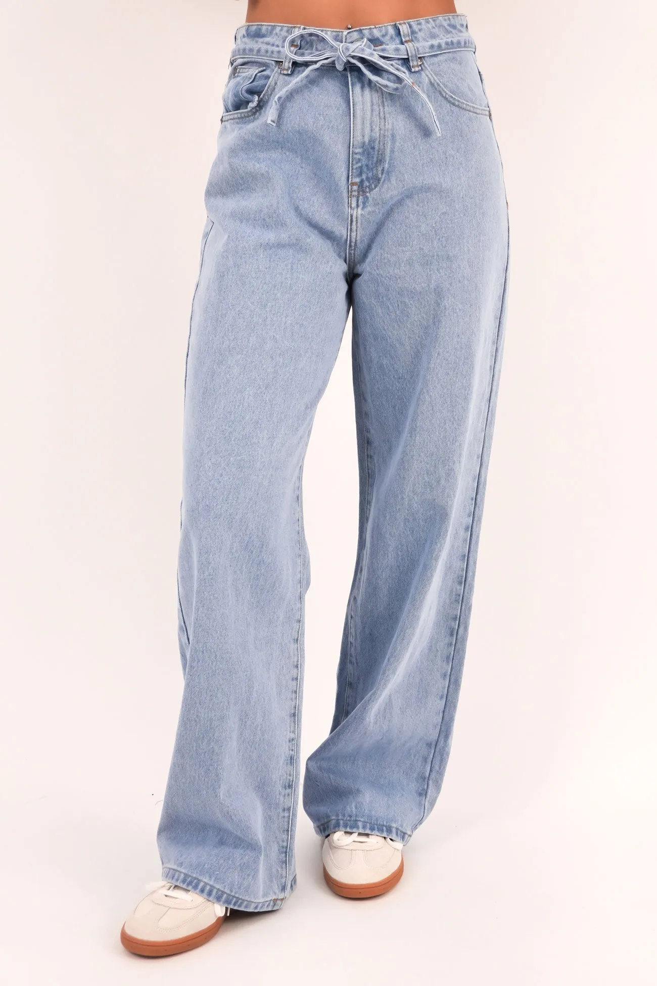 Unisex Fashion Gia High Rise Baggy Jean Light Blue