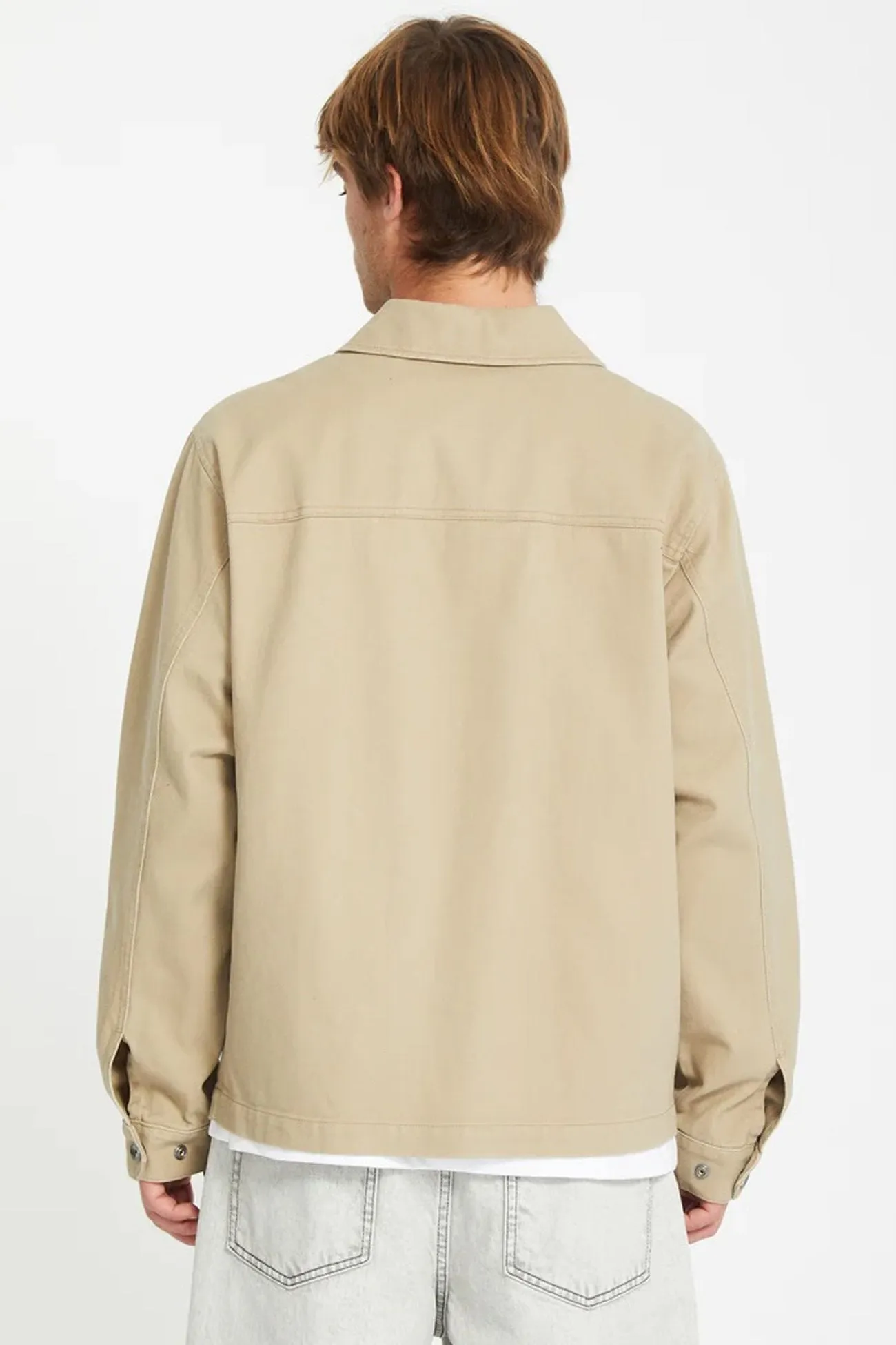 Barton Jacket Khaki Reinforced Stitching