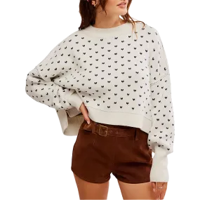 Women's Pattern Easy Street Crop Casual Button-Down ErgonomicSleeves