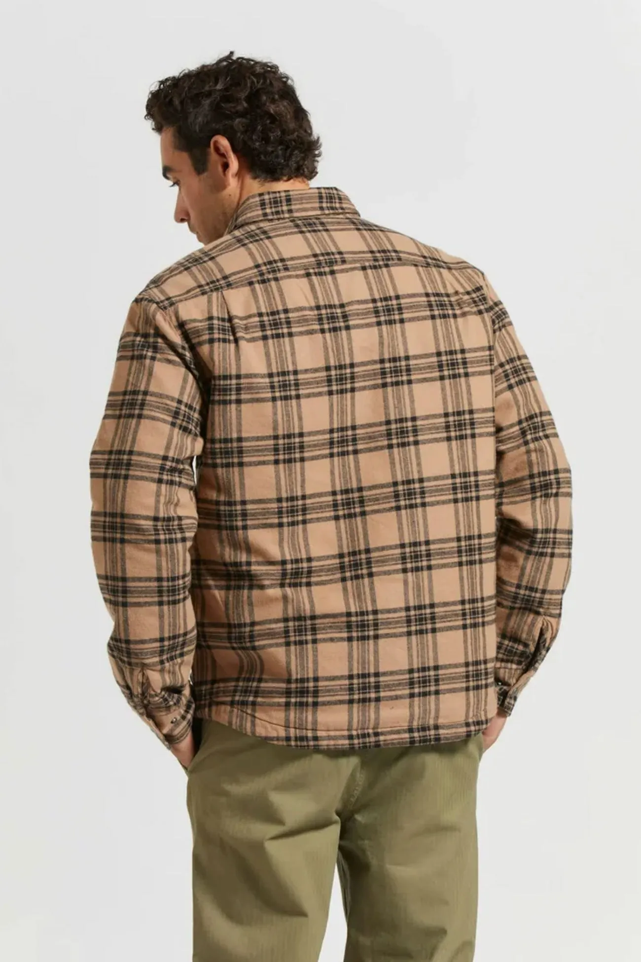 Bowery Quilted Flannel Woodsmoke Black Statement Piece Contrast Stitch