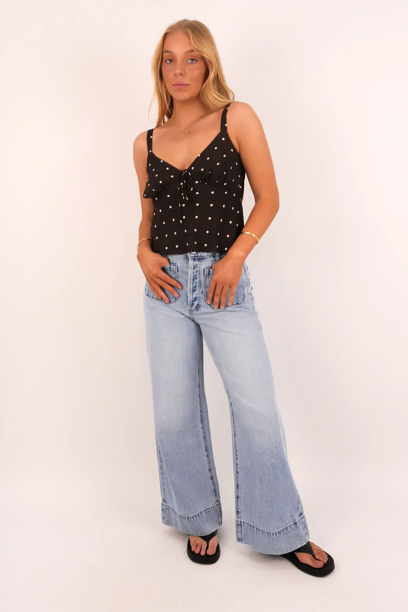 Stylish Vibes Relaxed Sailor Jean Long Breezy Blue
