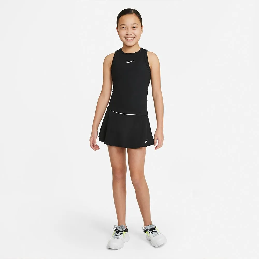 Nike Girls Victory Tank - Black/White Acrylic Material Classic Look