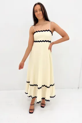 Norah Maxi Dress Beige Silky Shine Style Moment