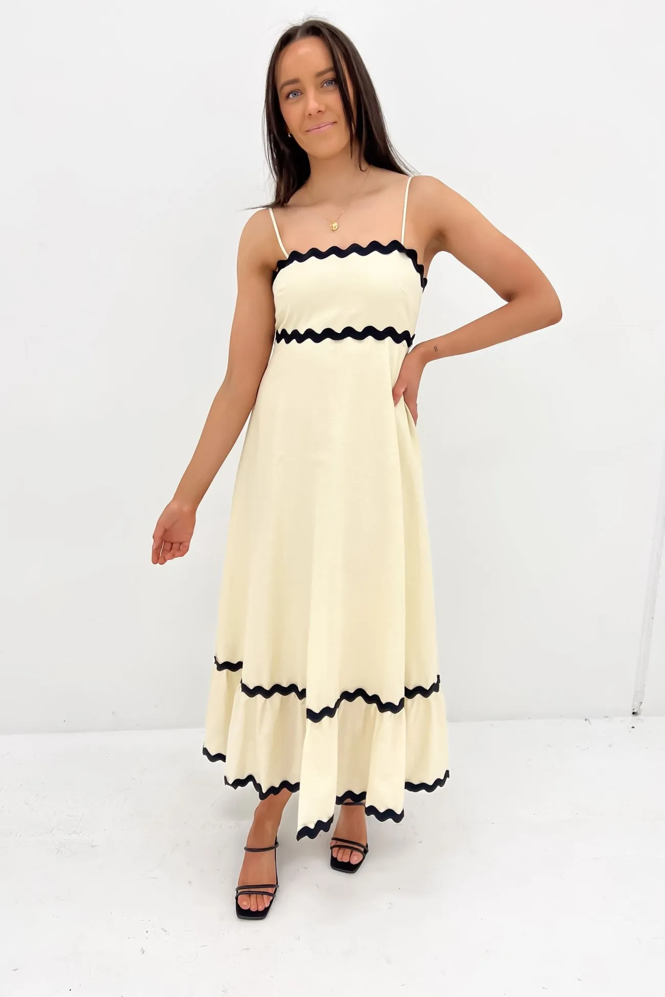 Norah Maxi Dress Beige Silky Shine Style Moment