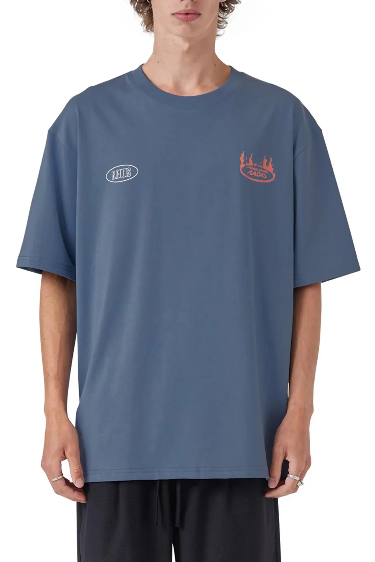 NWO Tee Washed Blue Vintage Style Holiday Casual