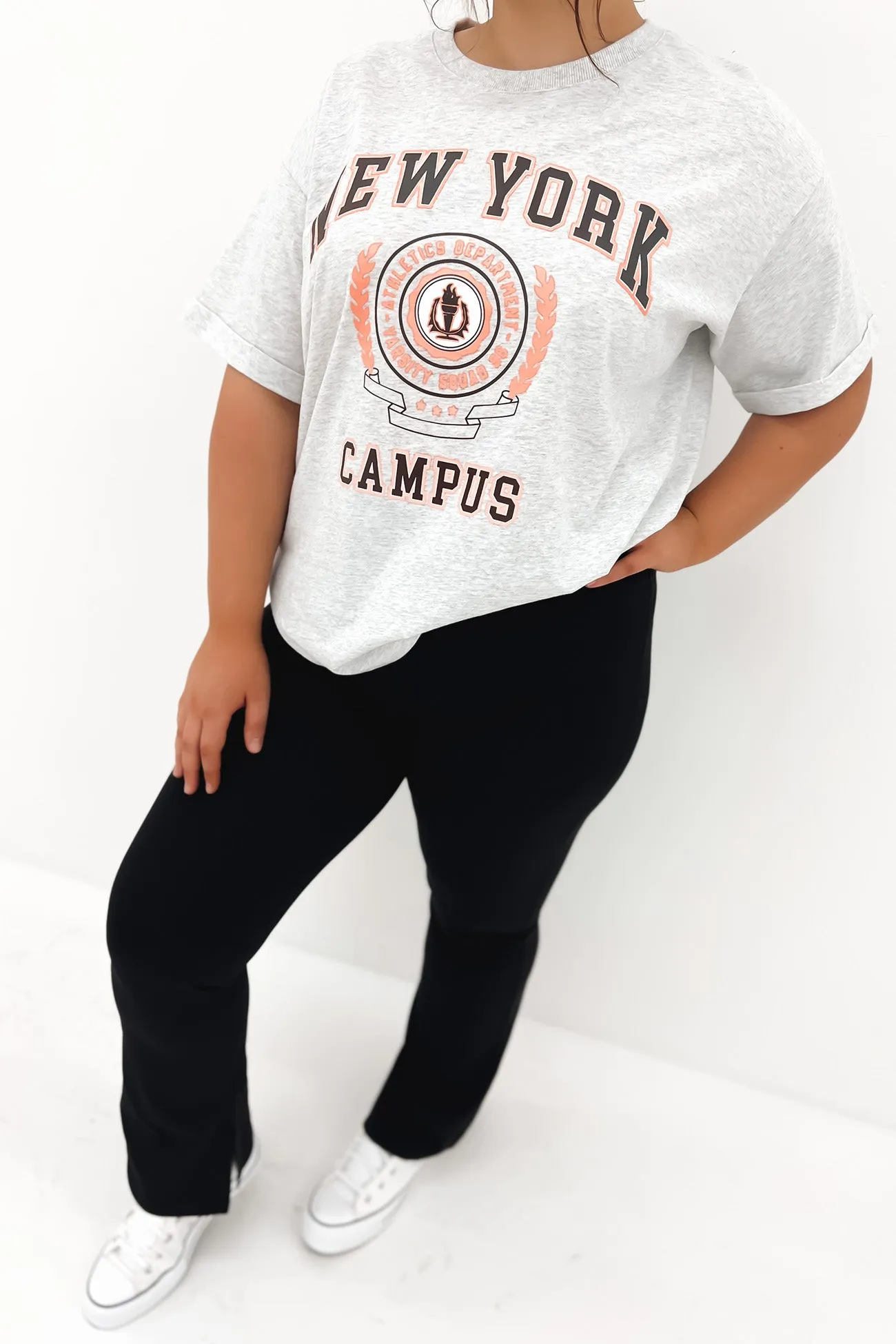 NY Campus Tee Snow Marle Comfortable Piece