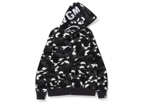 Non Stretchable Seamed Bape City Camo Shark Full Zip Hoodie (Ss23) Black