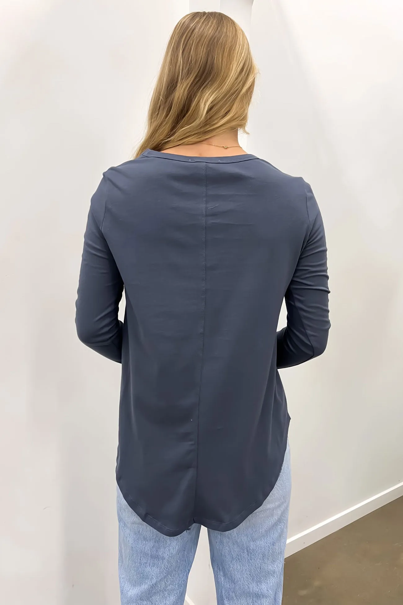 Megan Long Sleeve Top Indi Blue Tote