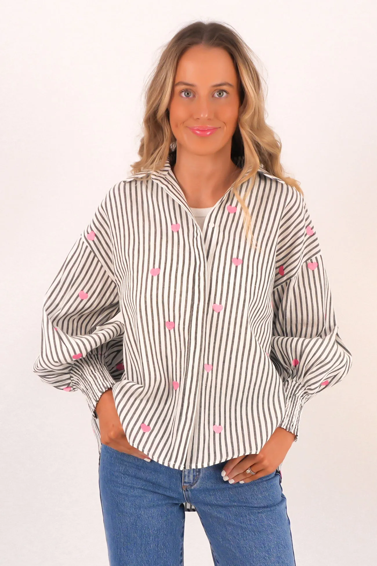 Zavier Shirt Black Stripe Waffle Weave