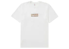 Affordable Supreme Burberry Box Logo Tee White