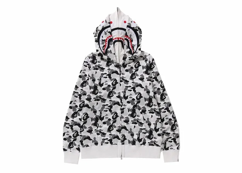 Bape Abc Camo Double Shark Full Zip Hoodie (Fw23) Grey Sleeveless style