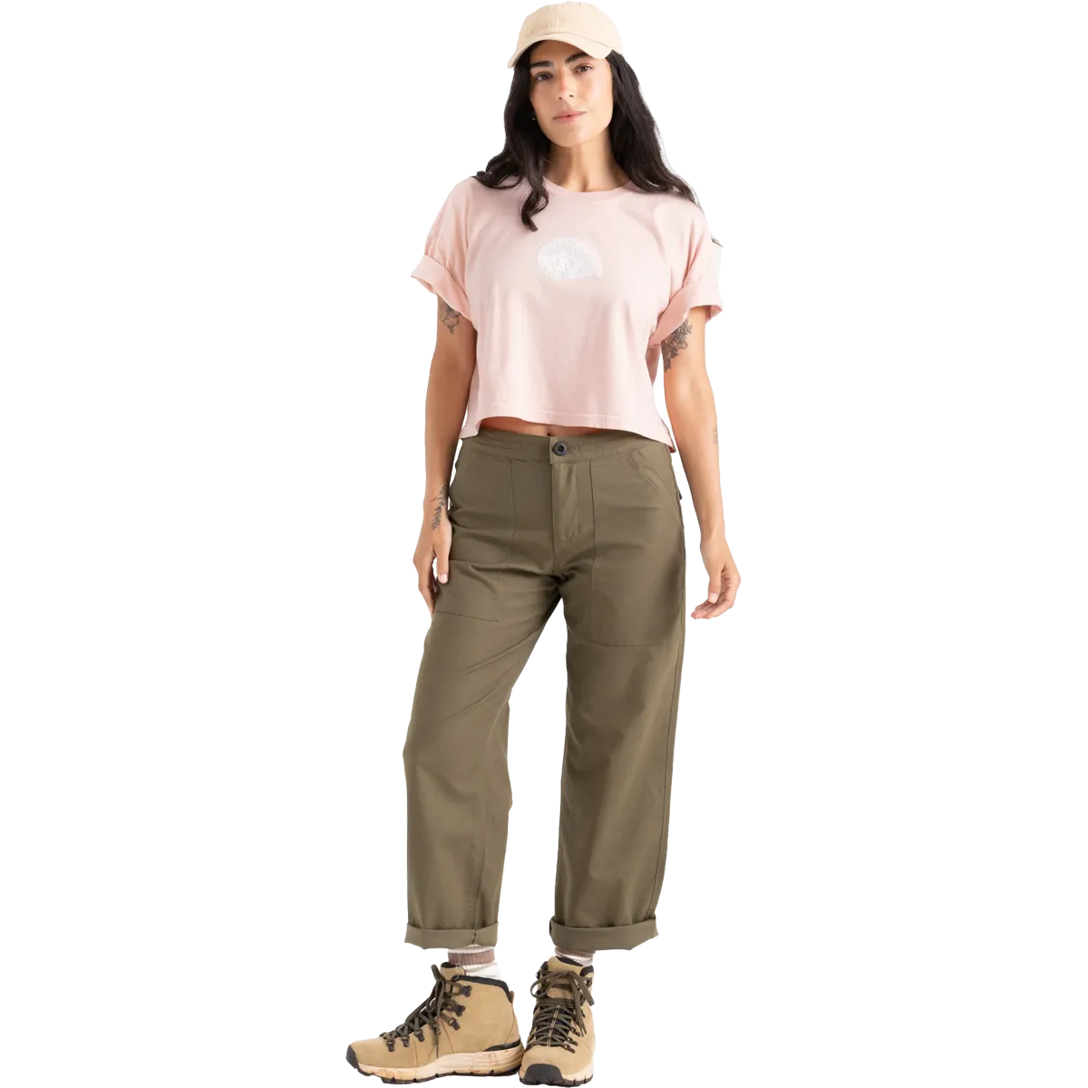 QuickRelease Fastener Women's Striped Shell Cropped Tee