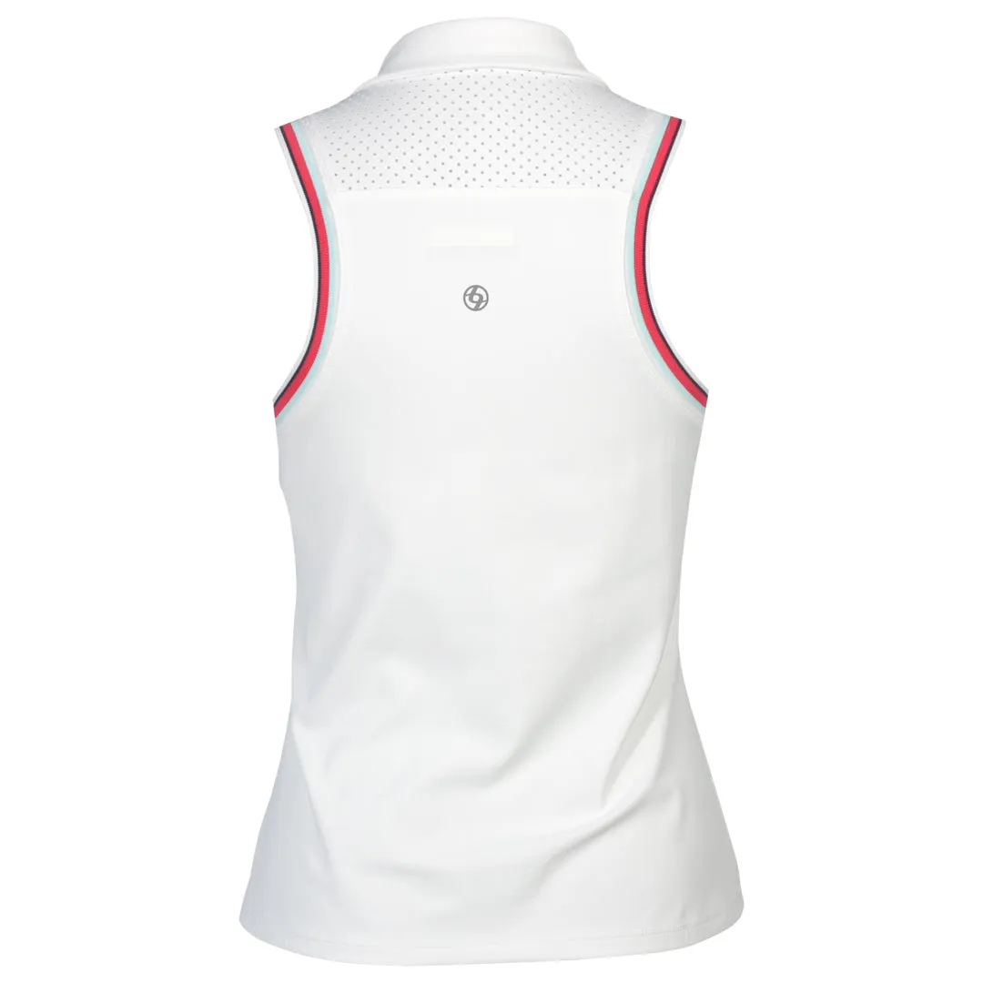 Odor Resistant Lija Women's The One To Beat Slice Polo - White Low Waist Non-Iron