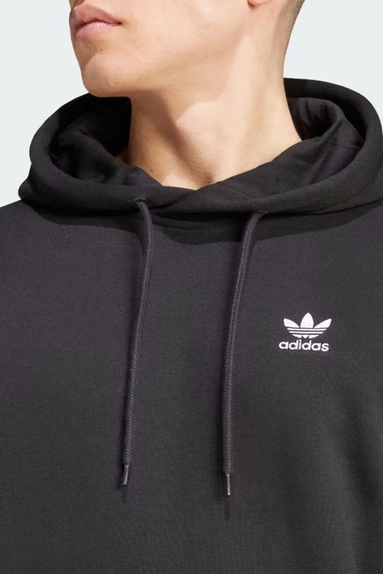 Essential Hoodie Black Non Restrictive Movement Breathable Lining