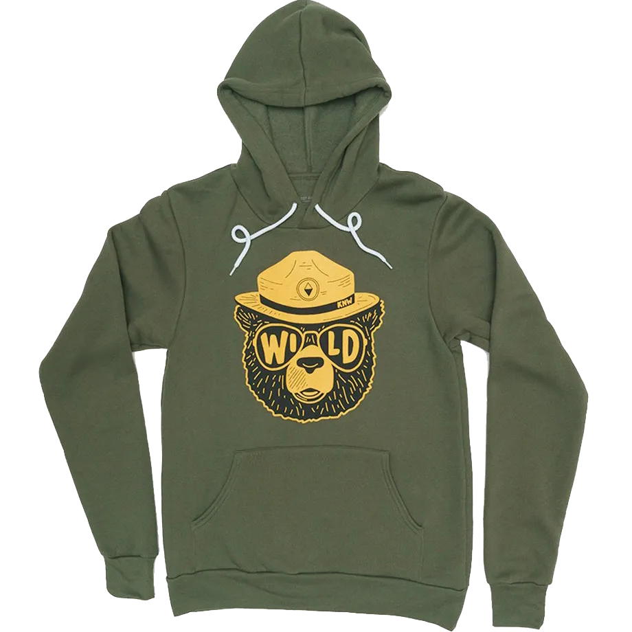 Minimalist Style Unisex Wild Bear Pullover Hoodie
