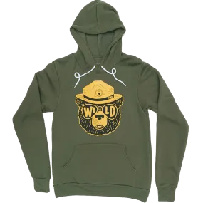 Minimalist Style Unisex Wild Bear Pullover Hoodie