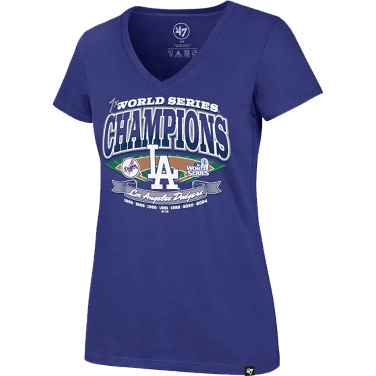 Women's Dodgers Playoff Ultra Rival V-Neck Tee Unisex style Breathable Essentials