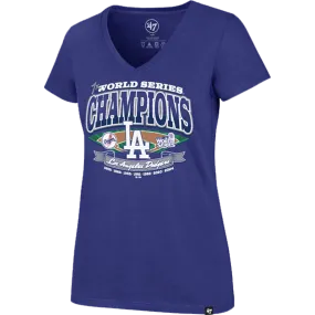 Women's Dodgers Playoff Ultra Rival V-Neck Tee Quick Release Hem