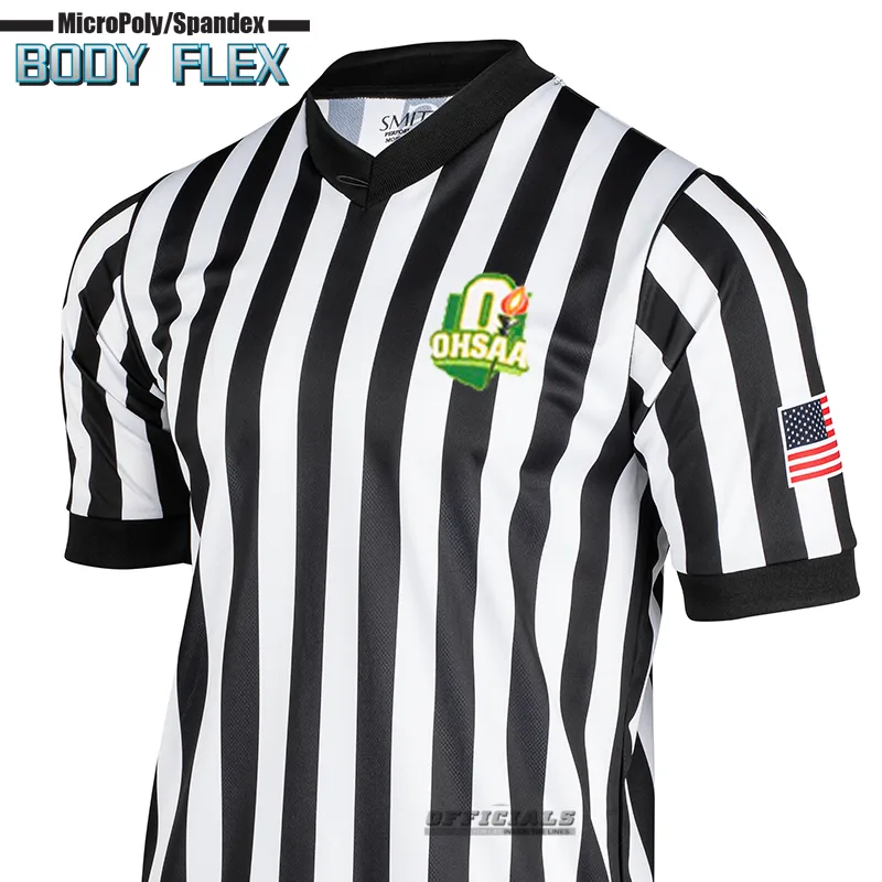 OHSAA Logo Body Flex Material Basketball Referee V-Neck Bold Print Modern Look