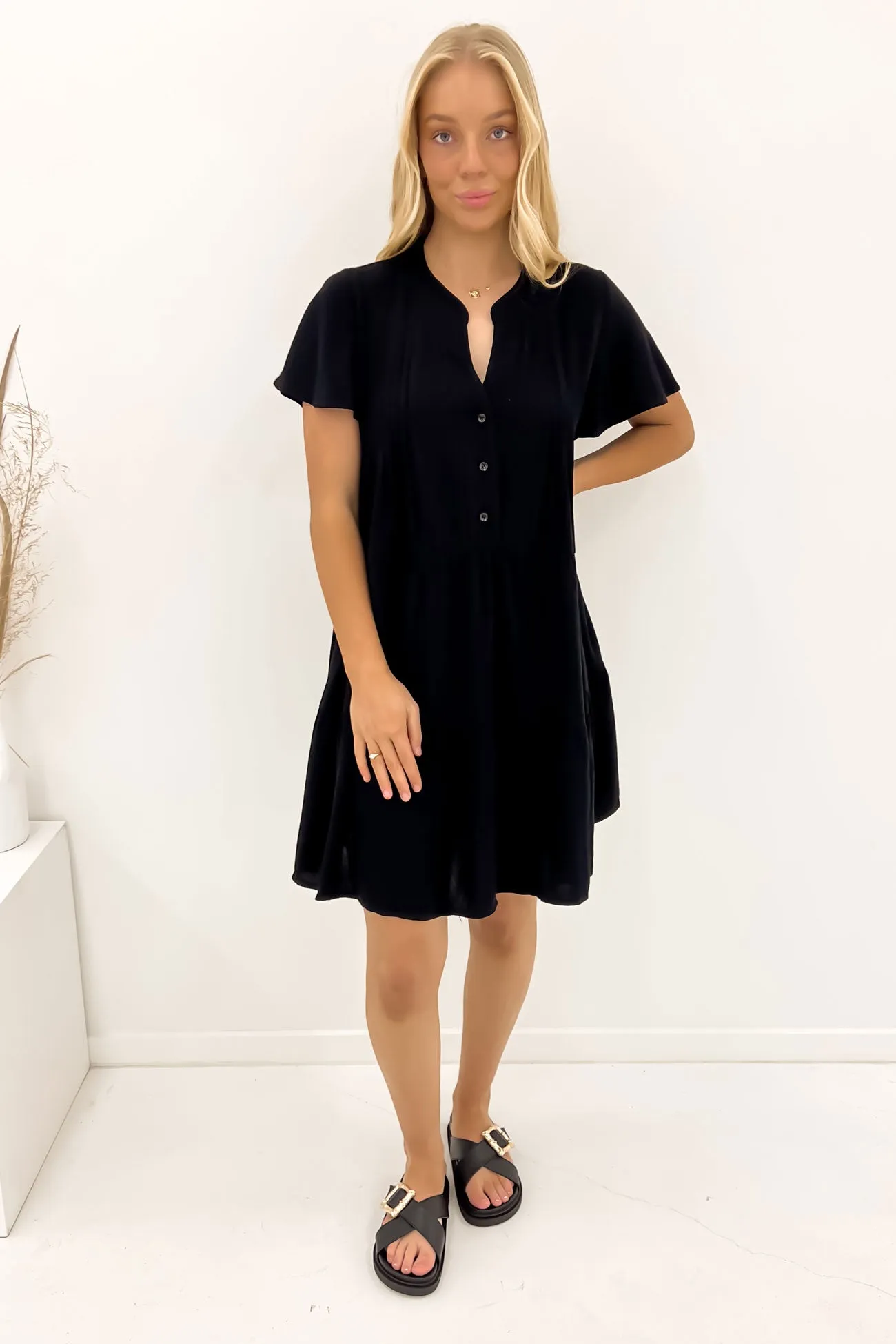 Clean Aesthetic Blaire Mini Dress Black