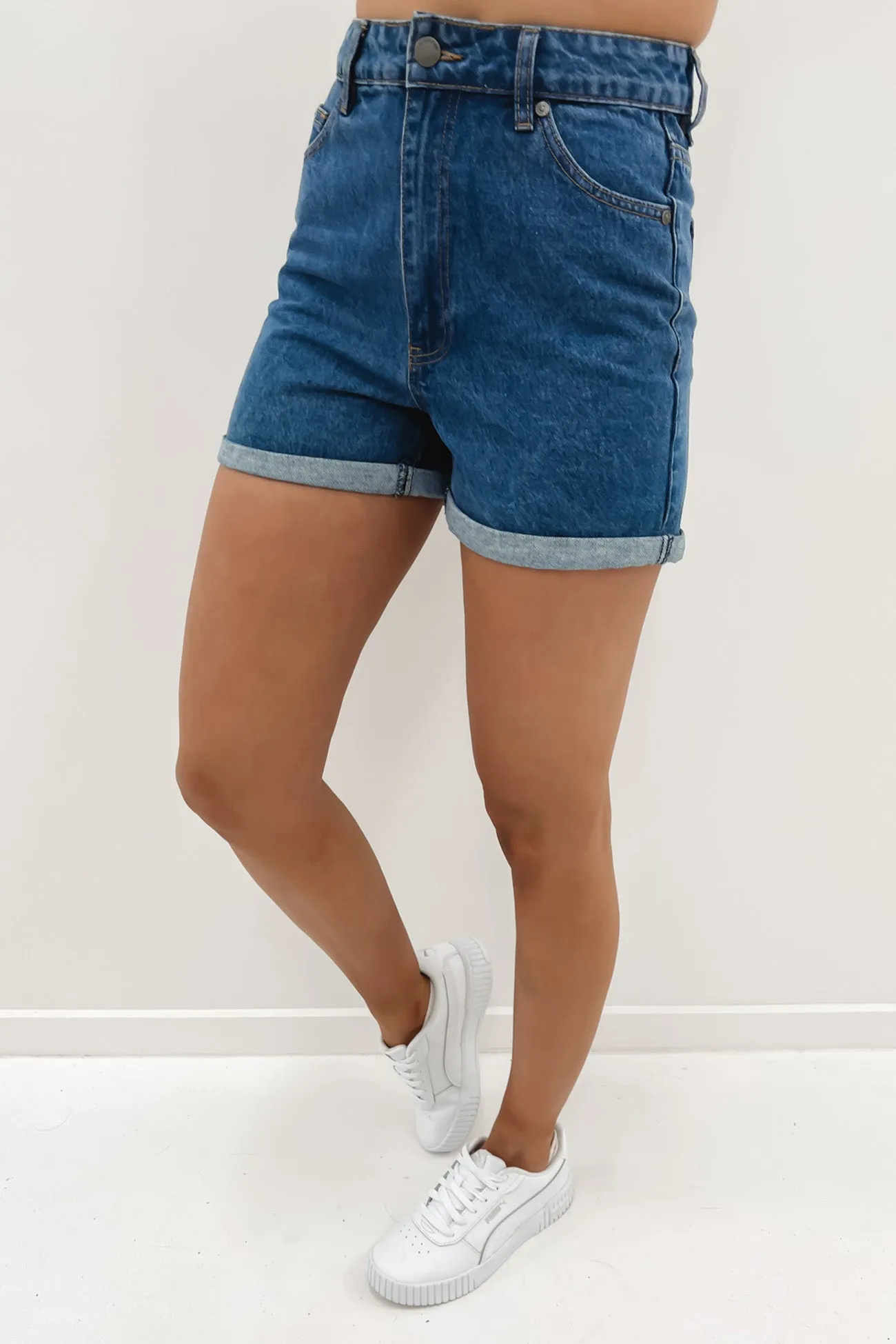 denim alternative Morgan Mom Denim Short Light Blue