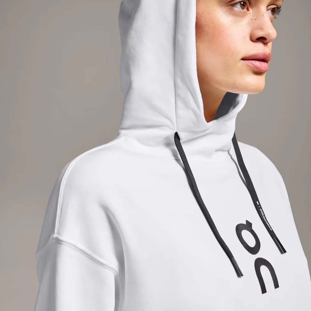 On Women's Club Hoodie - White Well - Made Ironing Allowed Checked