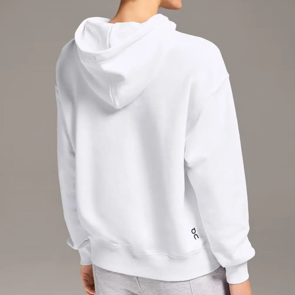 On Women's Club Hoodie - White Well - Made Minimalist Look Satin Finish