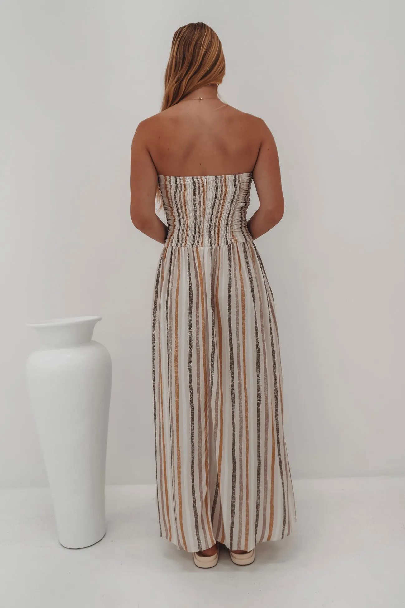 Calm Flow Astra Maxi Dress Beige Multi