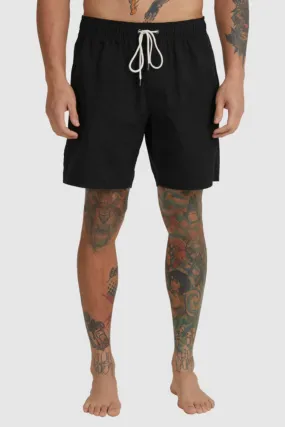 Recycled Polyester Laser Cut Edges Opposites Elastic 2 Short Black
