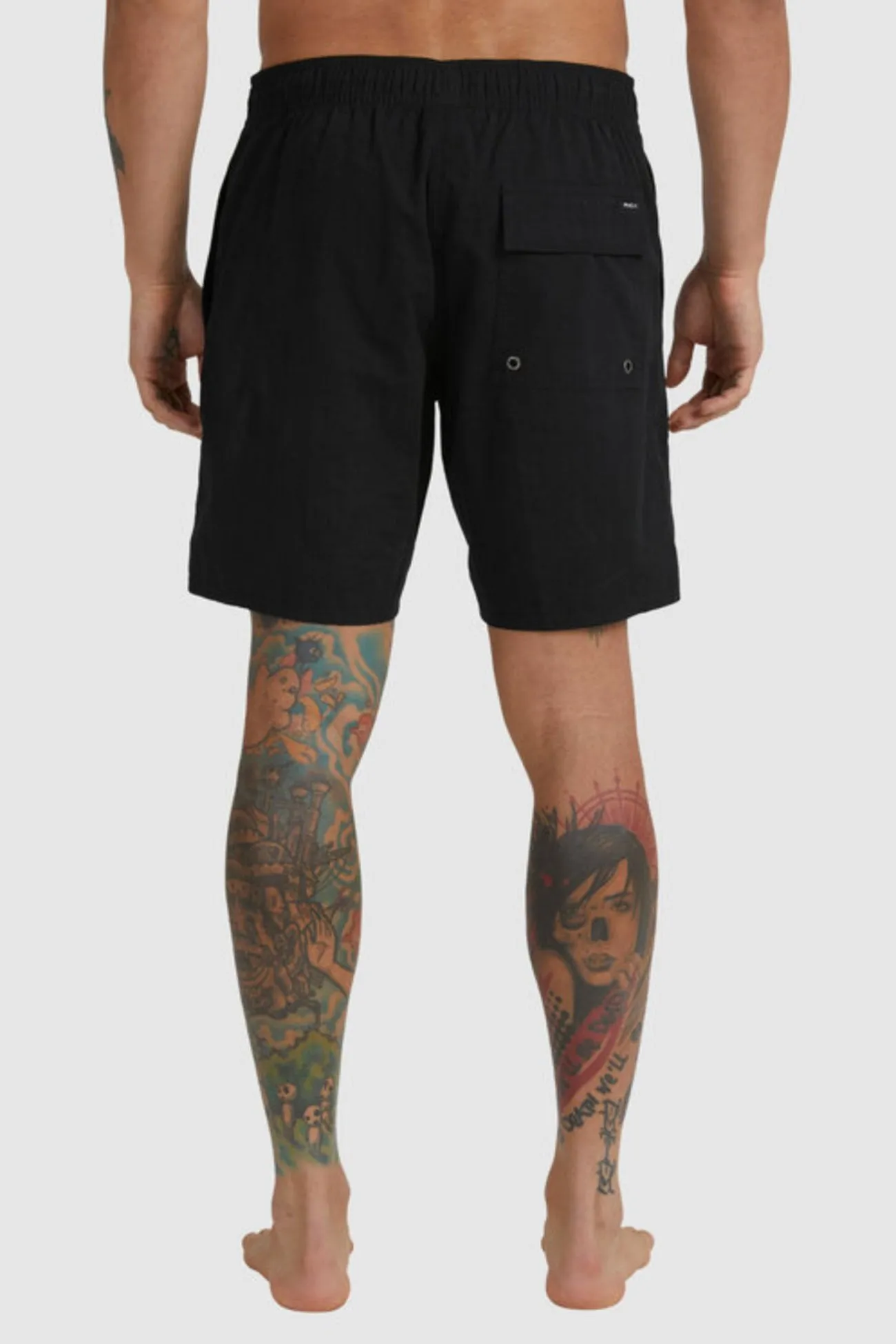 Sporty Casual FasteningLoops Opposites Elastic 2 Short Black