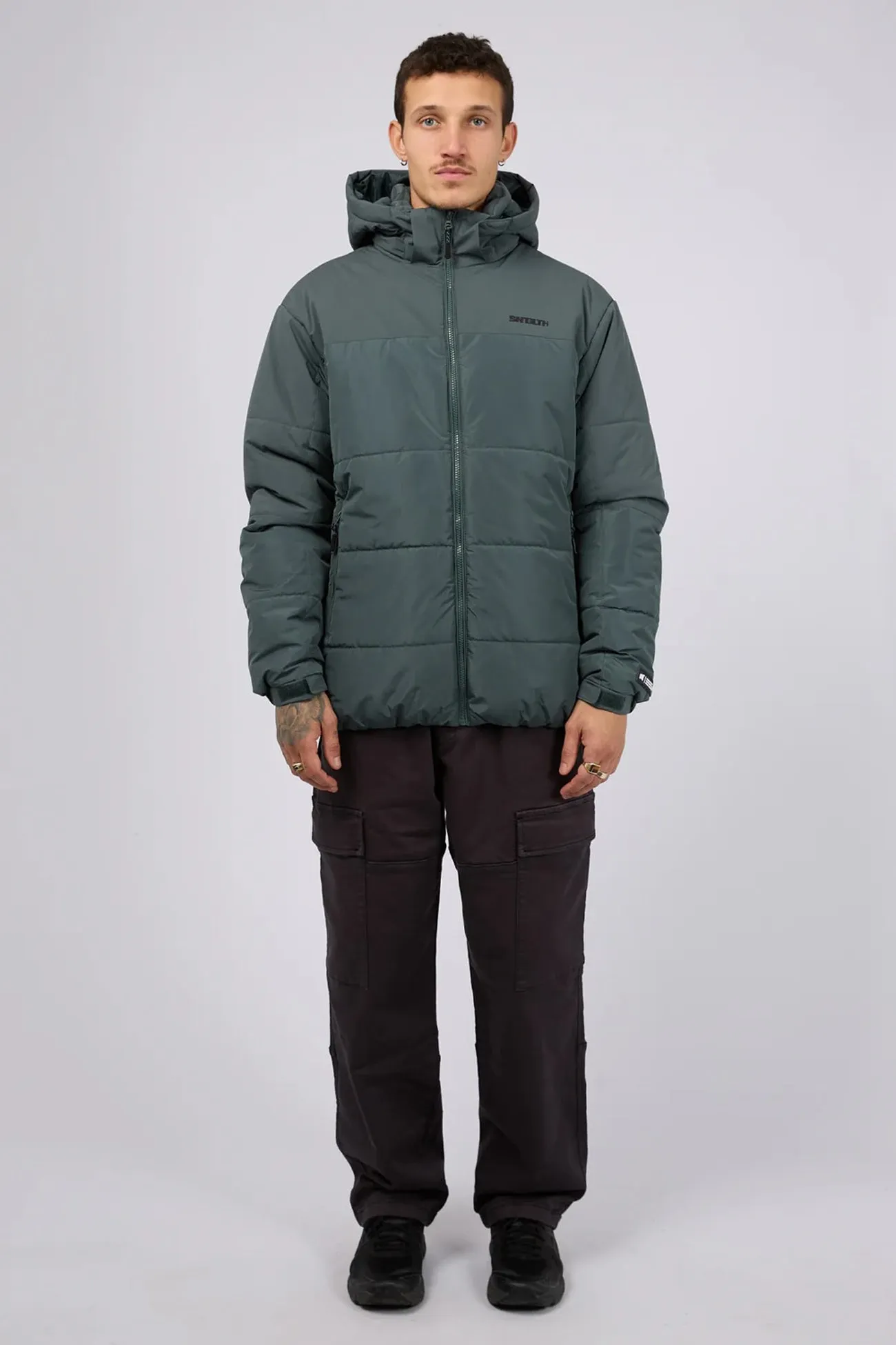 Optima Puffer Jacket Green StretchFit Silhouette Packable design
