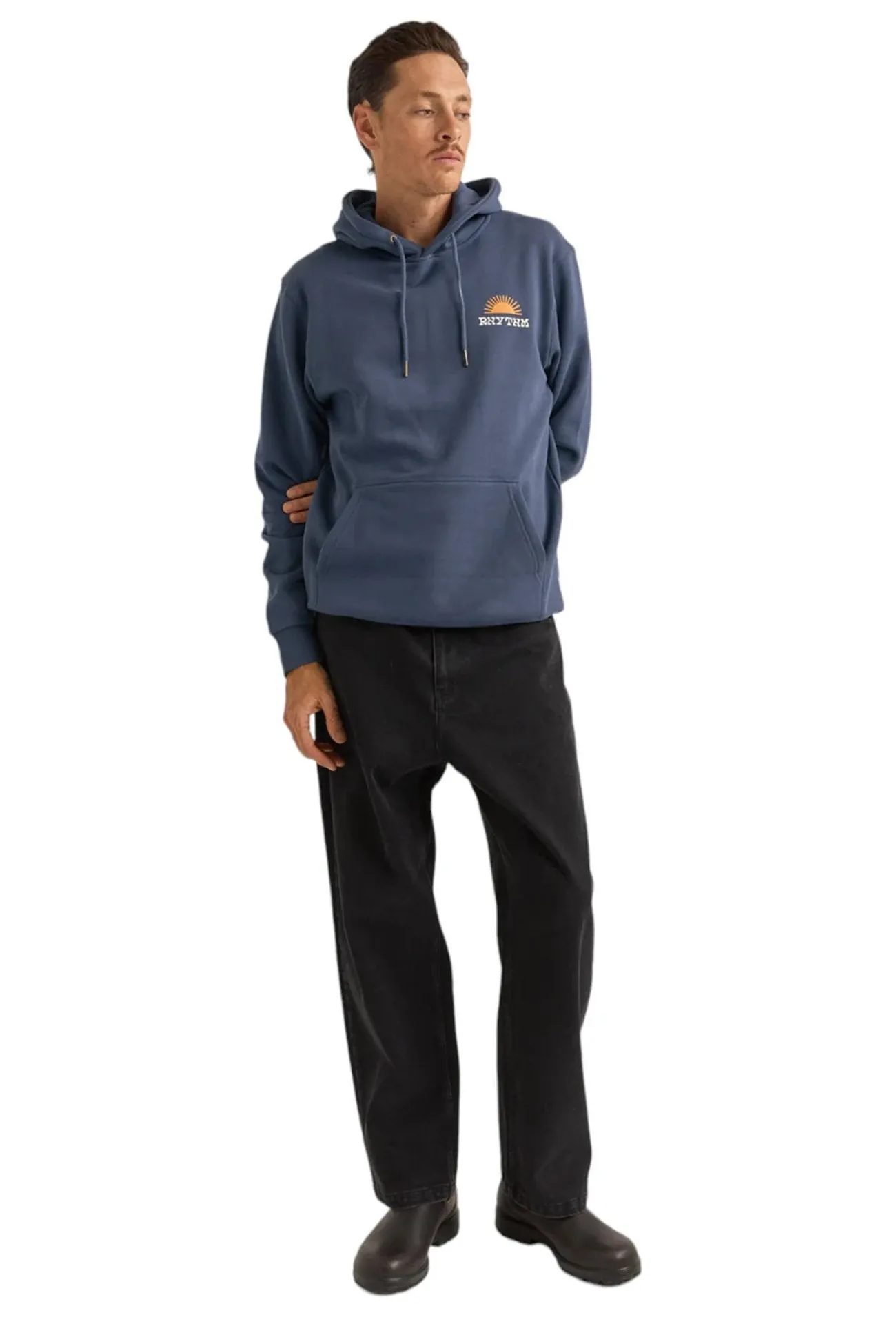 Awake Fleece Hood Navy mesh ventilation